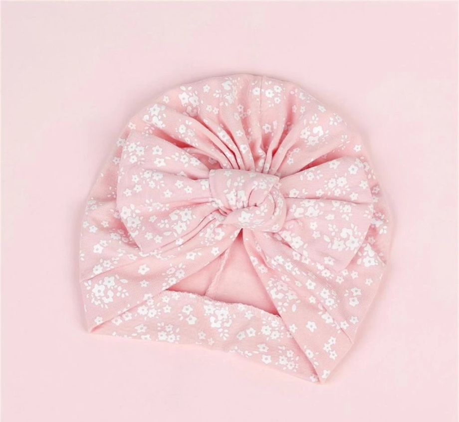 Newborn Cute Turban Hat Cap Beanie Bonnet with Big Bowknot